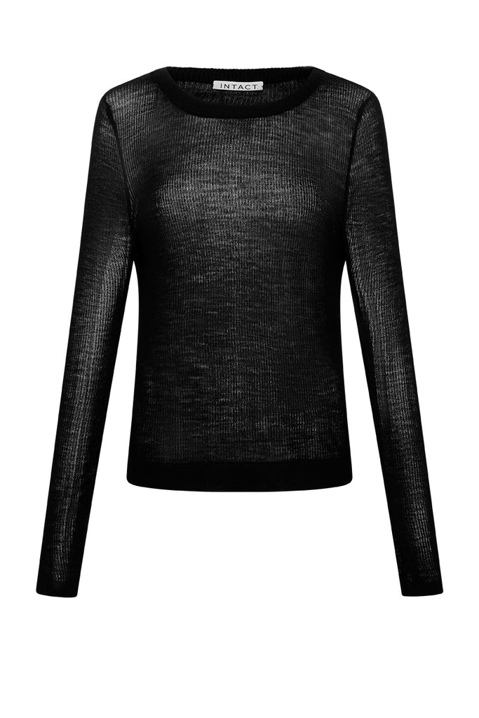 INTACT black merino wool long sleeve