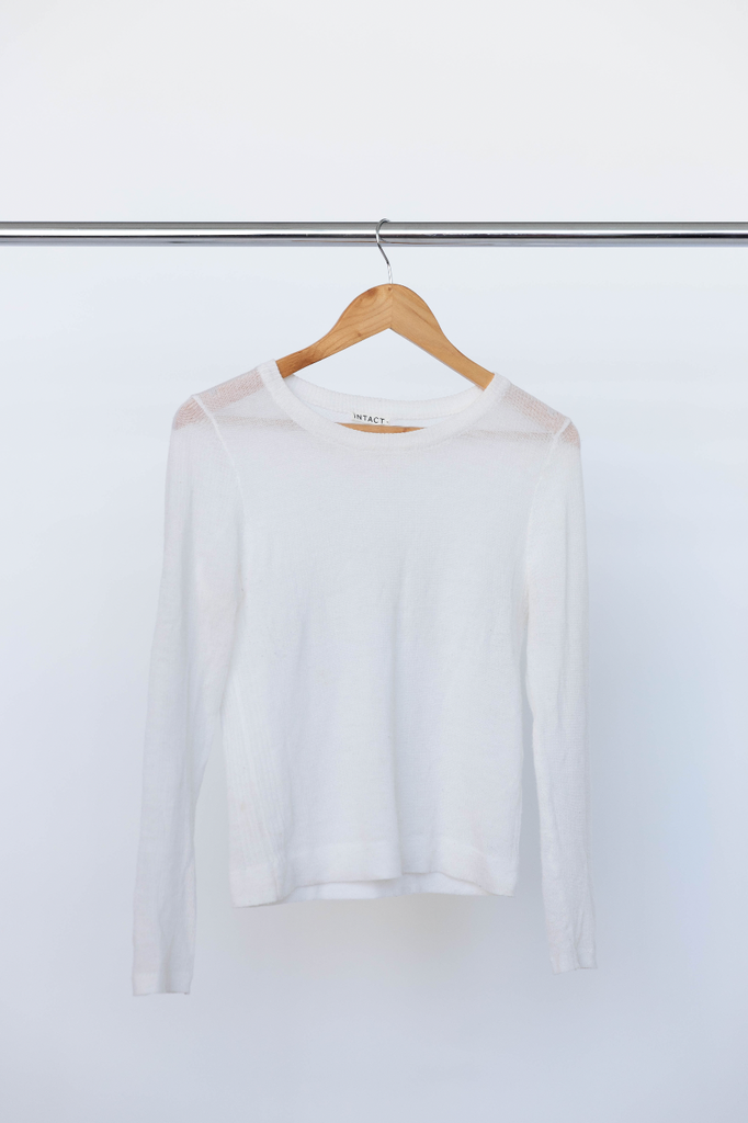 white long sleeve merino wool top INTACT